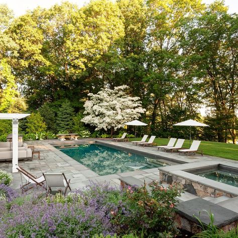 Farm With Pool, Backyard With Pool Ideas, Hamptons Pool, Cottage Backyard, Dream Backyard Garden, Living Pool, Back Garden Design, California Garden, Backyard Entertaining