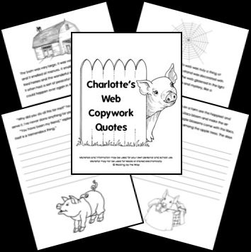 FREE Charlotte’s Web Copywork Packet Charlottes Web Coloring Pages, Charlottes Web Activities Free, Charlotte's Web Coloring Pages, Charlotte’s Web Project, Charlottes Web 2nd Grade, Free Copywork, Homeschool Copywork, Charlotte Web, Charlottes Web Activities