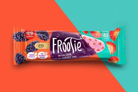 Algida Frootie on Packaging of the World - Creative Package Design Gallery Bars Packaging, Biscuits Packaging, Packaging Snack, Product Poster, Fruit Sorbet, Ice Cream Packaging, Ice Cream Art, Drinks Packaging Design, Nut Bar