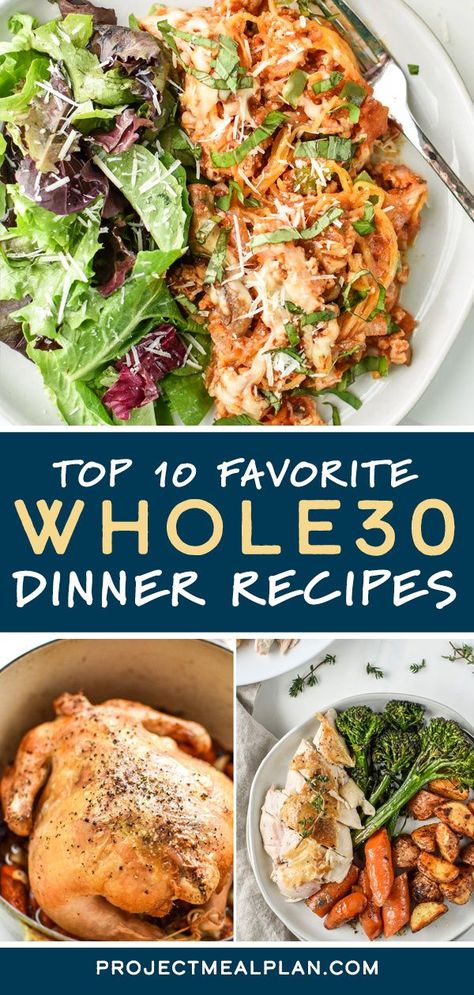 We could all use more dinner ideas, am I right? I love incorporating dairy-free, gluten-free, and clean eating meals into my routine even though I don’t strictly follow those diets. Here are our Top 10 Favorite Whole30 Dinner Recipes we keep on repeat year round! #WHOLE30 Whole30 Comfort Food Recipes, Whole30 Family Dinner, Whole 30 Quick Dinner, Whole 30 Crab Recipes, Whole 30 Dinner Party, Whole 30 Seafood Recipes, Whole 30 Family Dinners, Whole 30 Dinner Recipes, Whole 30 Dinner