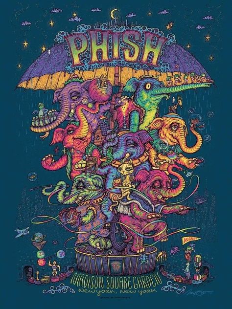 Phish Concert, Ny Poster, Phish Posters, Elephant Poster, Square Garden, Phish, Tour Posters, Art Wallpaper Iphone, Madison Square Garden