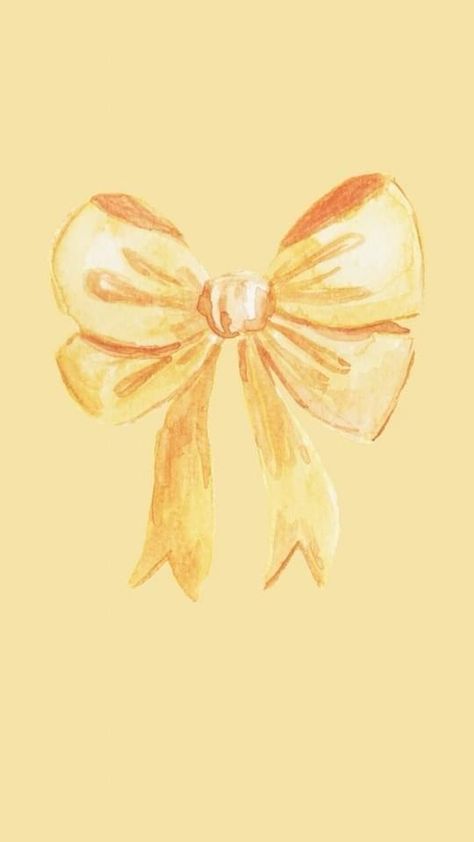 Yellow Room Walls, Yellow Summer Wallpaper Iphone, Cute Pink And Yellow Wallpaper, Yellow Wallpaper Pastel, Yellow Coquette Wallpaper, Aesthetic Wallpaper Yellow Pastel, Yellow Bow Wallpaper, Yellow Bow Aesthetic, Yellow Pictures Aesthetic