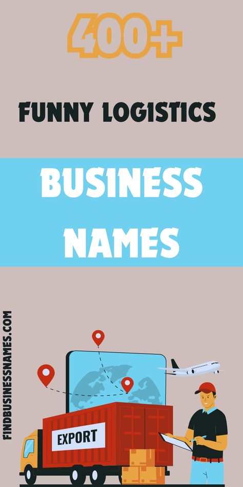 Check out these hilarious logistics business names that will make you smile! 

Perfect for anyone in the transport industry looking for a cheeky rebrand. 

Get inspired and add some humor to your business today. 

#FunnyLogisticsBusinessNames Logistic Company Branding, Logistics Business, Business Name Ideas, Catchy Names, Logistics Company, Name Suggestions, Logistics Transportation, Transport Companies, Name Ideas