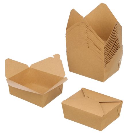 PRICES MAY VARY. Size and Capacity: 100 pack of to go food containers. ‎Top size: 6.7x 5.4 inch, bottom size: 6.1 x 4.8 inch, height: 2.5 inch. Each box can hold up to 48 oz(1400ml). This size is very suitable for to go meals Leak and Grease Proof: Our take out containers are made of natural kraft paper with PE coated interior, can effectively prevent oil or grease from seeping through and ensure your food fresh. These take out boxes are perfect for catering Durability and Top Buckle Design: Wit To Go Meals, To Go Containers, Take Out Boxes, Take Out Food, Takeaway Packaging, Disposable Food Containers, Container Restaurant, Take Out Containers, Restaurant Catering