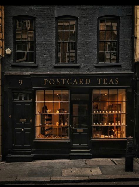 Storefront Aesthetic, Winter Town, London Tea, Bookstore Cafe, Storefront Design, Victorian London, Coffee Drinker, Book Cafe, Shop Fronts