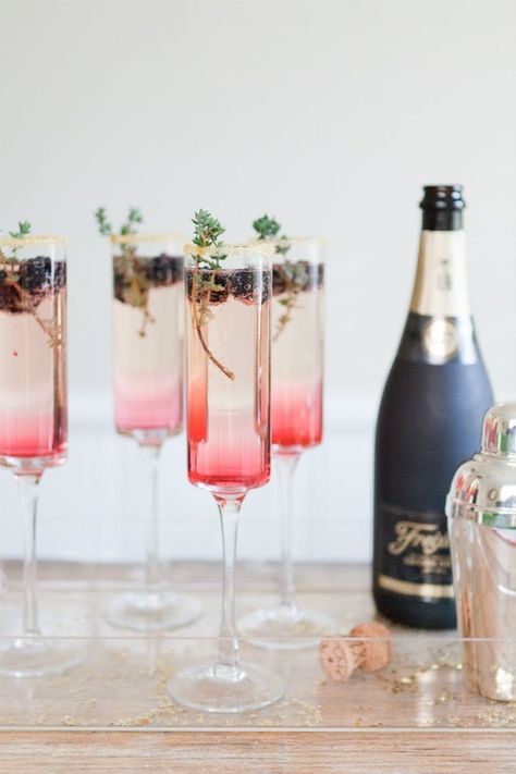 19 Champagne Cocktails to Serve at Your Bridal Shower | Brit + Co Champagne Recipes Cocktails, Sparkling Cocktail, Best Champagne, Dessert Party, Vodka Drinks, Champagne Cocktail, Halloween Drinks, Wedding Drink, Wedding Cocktails