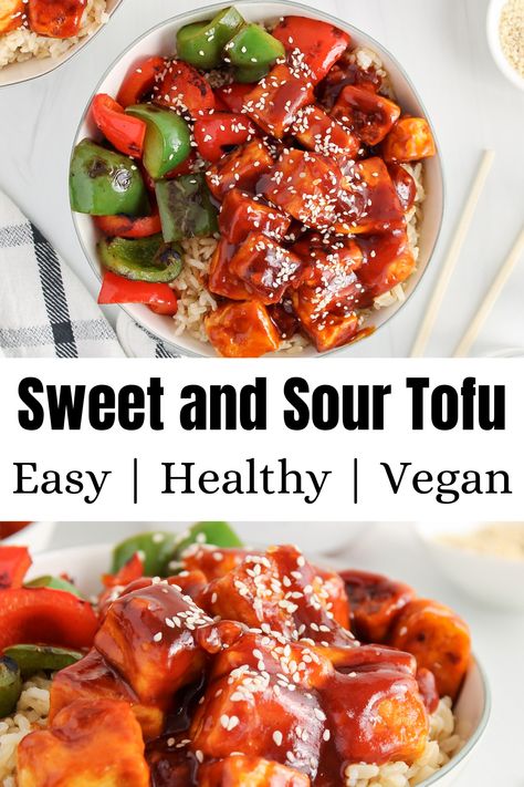 Sweet and Sour Tofu (Vegan Easy Recipe) - Plant Based Jess Vegetarian Sweet And Sour, Vegan Sweet And Sour, Sweet And Sour Tofu, Sweet And Sour Recipes, Seitan Recipes, Plant Based Recipes Breakfast, Tofu Vegan, Tofu Recipe, Vegan Lunch Recipes