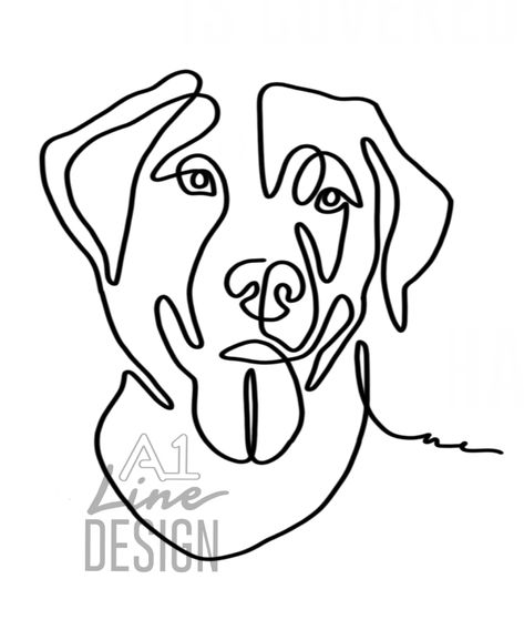 Buy T-shirt on Amazon!! And go follow our Instagram @a1linedesign! 1 Line Art, Dog Line Drawing, Cute Labrador, Lab Dog, Line Art Illustration, Lab Dogs, Dog Illustration, Dog T Shirt, Buy Tshirts