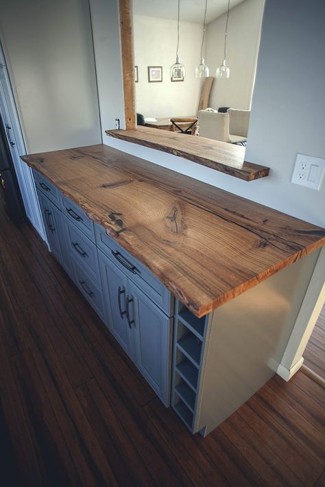 Live Edge Wood Kitchen Cabinets, Red Oak Countertop, Live Edge Wood Countertops Kitchen, Live Edge Kitchen Countertops, Wood Slab Countertop, Sawmill Projects, Oak Countertop, Live Edge Countertop, Countertop Wood