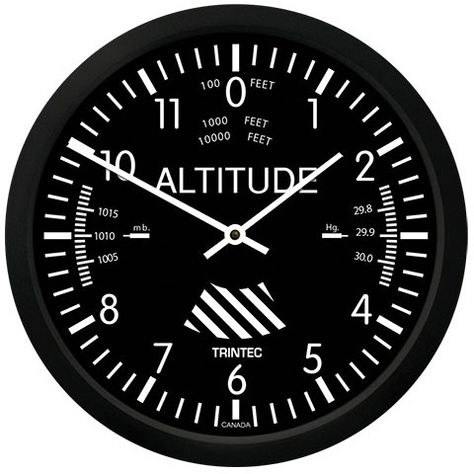 Classic 10 Aviation Office, Aviation Room, Aircraft Instruments, Wall Clock Classic, Aviation Decor, Altimeter, Pilot Gifts, Clock Movements, Quartz Clock