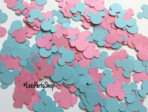 Mickey Or Minnie Gender Reveal Ideas, Minnie Mickey Gender Reveal, Disney Gender Reveal Party, Disney Theme Gender Reveal, Mickey Mouse Gender Reveal, Disney Gender Reveal Ideas, Mickey Or Minnie Gender Reveal, Mickey And Minnie Gender Reveal, Disney Confetti