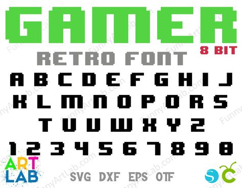 Gamer Alphabet Letters, Fortnite Alphabet Letters, Gamer Tops With Letter Print, Letters Cricut, Gamer Birthday Shirt Svg, Svg Letters, Gamer Svg, Toploader Deco, Game Font