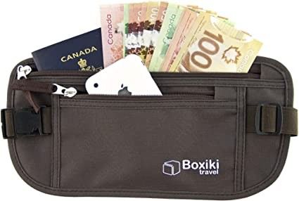 Boxiki Travel Money Belt - RFID Blocking Money Belt and Safe Waist Bag, Secure Fanny Pack for Men and Women, Fits Passport, Wallet, Phone and Personal Items. Running Belt, Waist Pack Brand: Boxiki Travel Hide Money, Travel Money Belt, Travel Wallet Organizer, Money Belt, Belt For Men, Running Belt, Travel Money, Belt Design, Passport Wallet