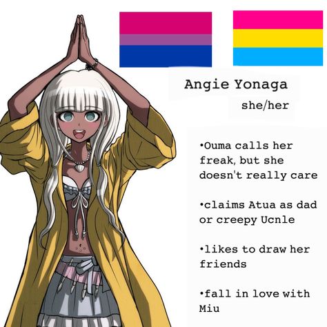 Angie Yonaga Official Art, Character Headcanons, Danganronpa Headcanons, Angie Yonaga, Comics Story, Call Her, Danganronpa, Falling In Love, Zelda Characters