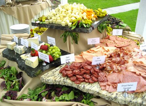 Creating height on a buffet How To Create Height On A Buffet Table, Work Centerpieces, Wedding Reception Appetizers, Buffet Table Wedding Receptions, Buffet Tablescapes, Buffet Displays, Reception Buffet, Buffet Wedding Reception, Diy Wedding Food