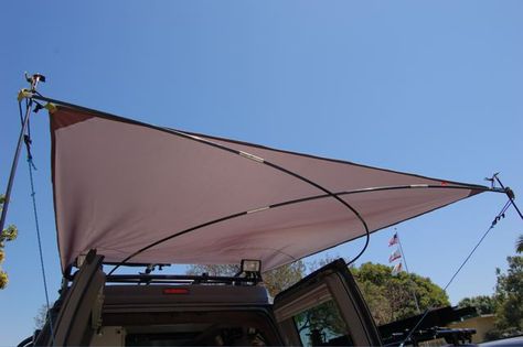 DIY Rear Awning - Sportsmobile Forum Diy Car Canopy, Camper Diy, Vw T3 Camper, Iveco Daily 4x4, Car Awnings, Diy Awning, Kangoo Camper, Suv Camping, Tent Awning