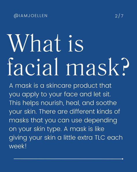 Have you ever heard that you should be applying a facial mask weekly for healthy skin and wondered why?? Swipe through these slides to learn why masks are important in your skincare routine, how to apply them, and all the good benefits from them! For even more details and some great face mask options, comment MASK and I’ll send you the link to my blog post with more valuable info 😊 #facemask #facialmask #facialmasks #matureskincare #skincare101 Skincare 101, For Healthy Skin, Facial Mask, Skincare Tips, Facial Masks, Have You Ever, Skincare Routine, Healthy Skin, Skin Types