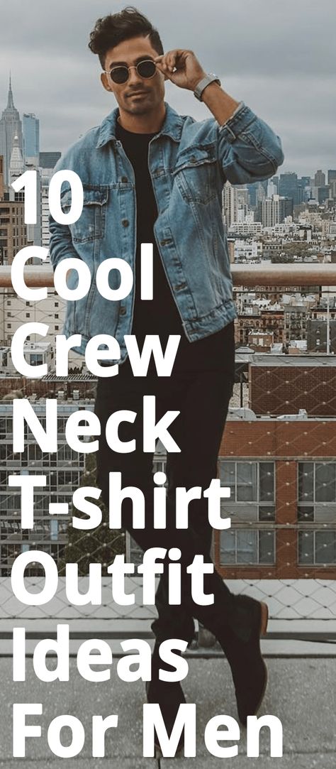 10 Cool Crew Neck T-shirt Outfit Ideas For Men! Men’s Rugged Summer Style, Rugged Men Outfits, Black Crew Neck Outfit Men, Grey Tshirt Outfits Men, Black Tee Outfit Men, Grey Shirt Outfit Men, Black T Shirt Outfit Men, Gray Shirt Outfit, Black Shirt Outfit Men