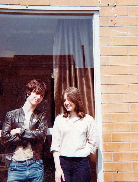 Johnny Marr with Angie, his wife, soon after they met in the late 70s Angie Marr, Andy Rourke, Mike Joyce, The Smiths Morrissey, Johnny Marr, 80s Bands, The Smiths, Funny Tattoos, Morrissey