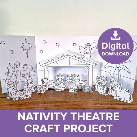 3d Nativity Scene Printable, 3d Coloring, Printable Art Activities, Theatre Crafts, Roi Mage, Star Of Bethlehem, Art Activity, Xmas Holidays, Baby Jesus