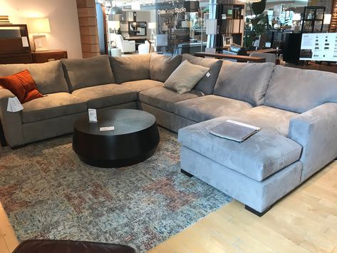 Crate and Barrel Axis Sectional Sectional Family Room, Modern Scandinavian Interior, Rowe Furniture, House Color Schemes, Comfy Couch, River Falls, Sofa Living Room, Modern Scandinavian, Modern Sectional