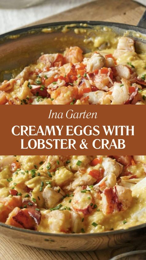 Ina Garten Creamy Eggs With Lobster & Crab Crab Quiche Taste Of Home, Breakfast With Crab Meat, Crab Meat Breakfast Recipes, Lobster And Crab Recipes, Crab Breakfast Recipes, Jumbo Lump Crab Meat Recipes, Crab Recipes Lump, Lobster Quiche Recipe, Fresh Crab Recipes