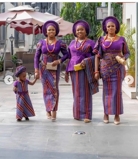 Aso Oke Styles For Family, Aso Oke Styles, Festive Outfits, African Wedding Attire, Traditional Wedding Attire, Aso Oke, Colour Combo, African Print Fashion Dresses, Traditional Modern