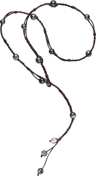 Bohemian Lariat, Tahitian - Hottest Designer Pearl and Leather Jewelry | VINCENT PEACH