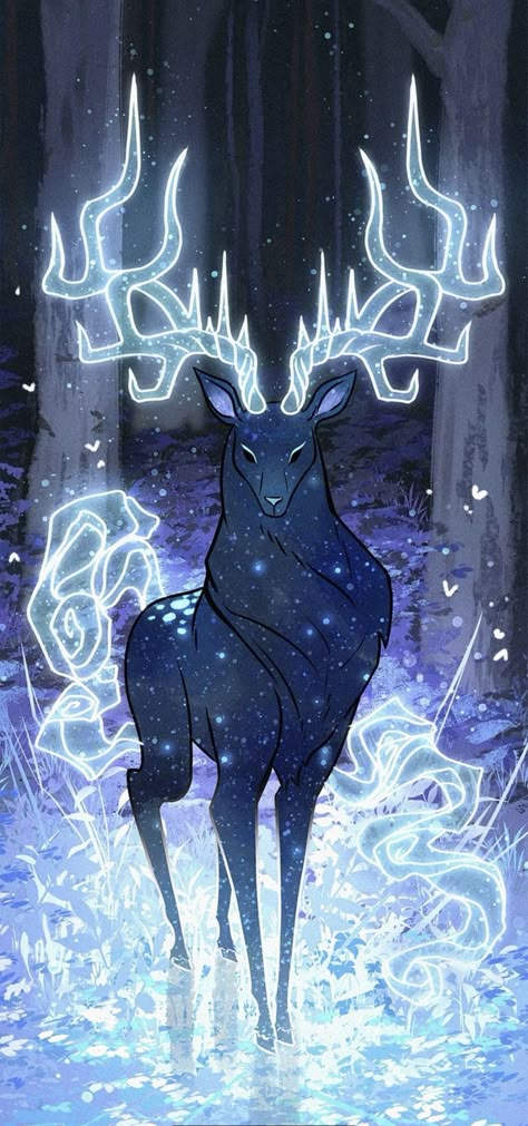 Made Of Stardust Webtoon, Mythical Art, Made Of Stardust, Mythical Creatures Fantasy, Mystical Animals, Mythical Animal, Fantasy Animals, Fantasy Beasts, Deer Art