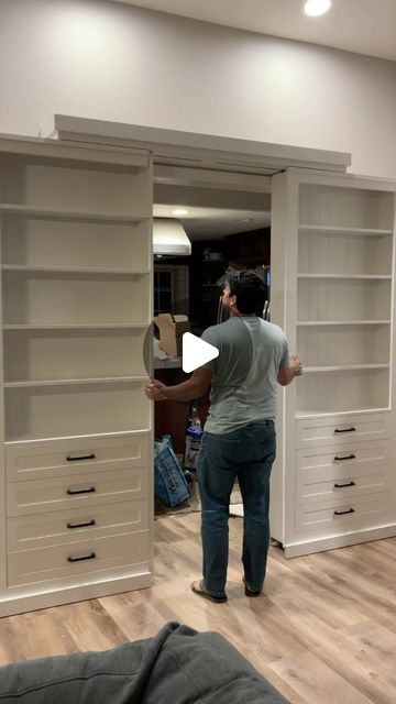 Sliding Bookshelf Door, Bookshelf Transformation, Sliding Bookshelf, Bookshelf Doors, Bookcase Doors, Bookshelf With Doors, Bookshelf Door, Bookcase Door, Bedroom Entrance