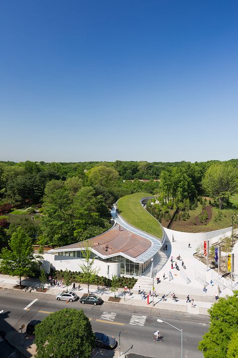 Brooklyn Botanic Garden Visitor Center on Behance Green Roof System, Brooklyn Botanical Garden, Brooklyn Botanic Garden, Architect Magazine, New Architecture, Magic Garden, Landscape And Urbanism, Architecture Magazines, Green Architecture