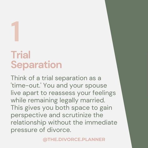 👉 Thinking about a split but not sure it's time for a divorce? Explore your options with our post on the 3 types of marital separation: Trial, Permanent, and Legal. Each type offers different benefits and challenges, from financial implications to emotional impacts. Discover which path might be right for you and how to navigate this complex transition with clarity and confidence. 👉 Dive into the details and equip yourself with the knowledge to make informed decisions. Read more here: https:/... Marital Separation, Trial Separation, Legal Separation, Time Out, The 3, Split, Benefits, Confidence, Feelings