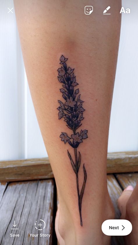 Black Ink Lavender Tattoo, Lavender Tattoo Design Black And White, Lavender Tattoo Black, Coverup Ideas, Flower Tattoo Stencils, Lilac Tattoo, Lavender Tattoo, Wildflower Tattoo, Star Tattoo Designs