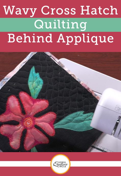 When you have applique or other ornate designs on a quilt top it can be difficult to decide what kind of quilting to do around the designs so as to not take away from them. Heather Thomas shows you how to do wavy cross hatch quilting around an applique shape. Quilting Around Applique Design, Origami Quilt, Hand Quilting Patterns, Applique Tutorial, Free Motion Quilting Patterns, Longarm Quilting Designs, Quilting Videos, Quilting Templates, Free Motion Quilt Designs