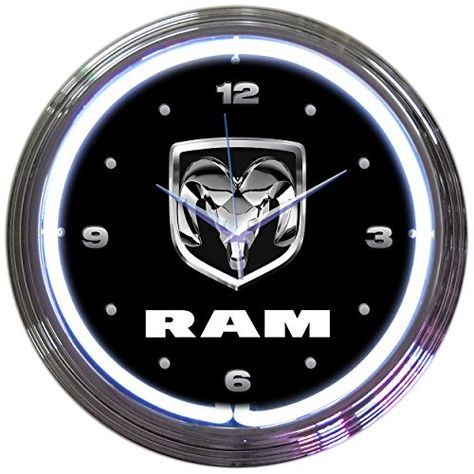 Ram Car, Neon Sculpture, Chrome Rims, Goodyear Tires, Neon Clock, Game Room Bar, Ram Truck, Dodge Trucks Ram, Car Wall Art