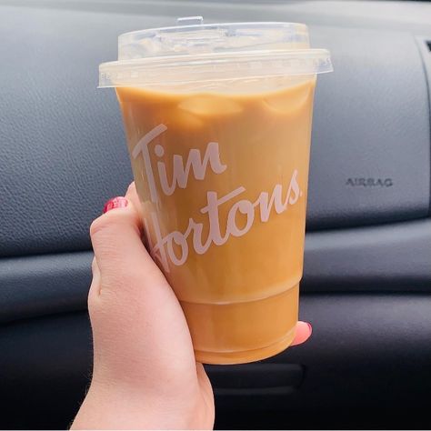 Tim Hortons Aesthetic, Tim Hortons Iced Coffee, Tim Hortons Coffee, Dream Bf, Boutique Logo Design, Moving To Canada, Tim Hortons, Iced Coffee Cup, Dunkin Donuts Coffee Cup