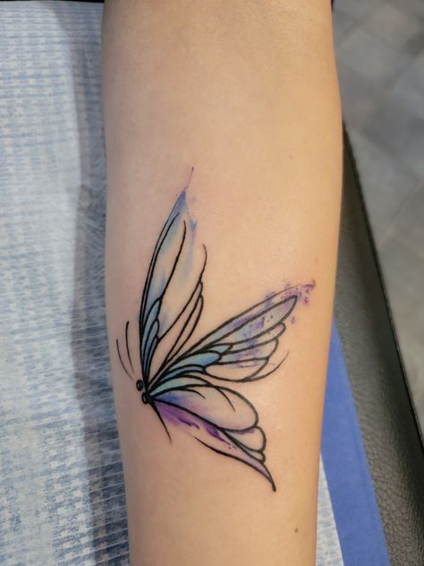 Teal And Purple Tattoos, Blue Watercolor Butterfly Tattoo, Teal And Purple Butterfly Tattoo, Blue Purple Butterfly Tattoo, Purple And Teal Tattoo, Pink And Blue Butterfly Tattoo, Purple Butterfly Tattoos, Purple And Blue Tattoo, Purple Watercolor Tattoo