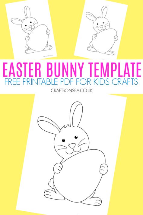 Bunny Template Free Printable, Easter Bunny Printable, Easter Bunny Template, Easter Coloring Sheets, Bunny Printable, Template Free Printable, Bunny Templates, Free Printable Crafts, Easter Templates