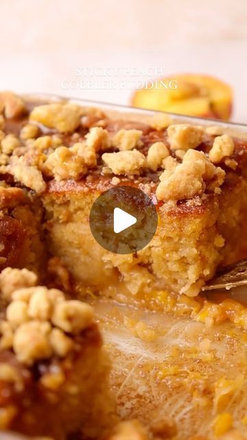 Rosie Brown on Instagram: "Sticky Peach Cobbler Pudding 🍑 (no dates!)

It’s almost sticky toffee pudding meets buttery peach cobbler with a tender peach sponge soaked in a sticky toffee sauce for the gooiest pudding. Covered in crunchy buttery crumble, this pudding is the perfect marriage of two gorgeous desserts. 

My recipe is egg free and can be made without dairy plus it’s super simple to make.

The recipe is part of my exclusive content and can be accessed via subscription on my Instagram (please see the link in my bio) ✨

#peachcobbler #peachcake #peachpie #pudding #stickytoffeepudding #puddingcake #egglessbaking #dairyfreebaking #peachdessert" Sticky Peach Cobbler Pudding, Peach Cobbler Pudding, Dessert Casseroles, Gorgeous Desserts, Fabulous Desserts, Dairy Free Baking, Cinnamon Scones, Mini Bundt, Toffee Sauce