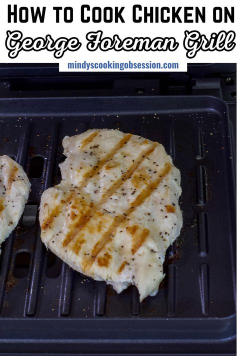 Looking for a quick and healthy meal perfect for any night of the week? You have come to the right place. Learn how to cook delicious and juicy chicken breasts on your George Foreman Grill in just minutes. All you need are 4 simple ingredients; chicken breasts, cooking spray, salt, and pepper. This recipe is perfect for beginners or busy cooks who want a fuss-free main dish. via @mindyscookingobsession Chicken Breast On George Foreman Grill, Indoor Grilled Chicken Recipes, George Foreman Grilled Chicken, Chicken On George Foreman Grill, George Foreman Grill Recipes Chicken, Chicken George Foreman Grill, George Foreman Chicken, Chicken Breast On Grill, George Foreman Grill Recipes