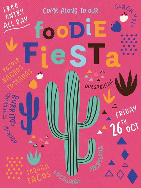 How to Create a Mexican Fiesta Poster in Adobe InDesign  Design Psdtuts Mexican Poster Design, Mexican Poster, Indesign Design, Mexican Graphic Design, Leaflet Layout, Festive Poster, Event Brochure, Mexico Design, Pozole