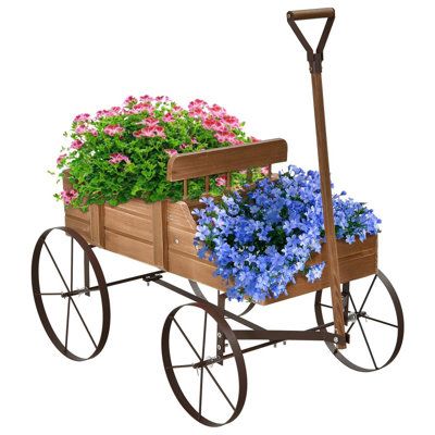 Wagon Garden, Wheel Garden, Wagon Ideas, Plant Bed, Wagon Planter, Wood Wagon, Garden Wagon, Wagon Cart, Planter Beds