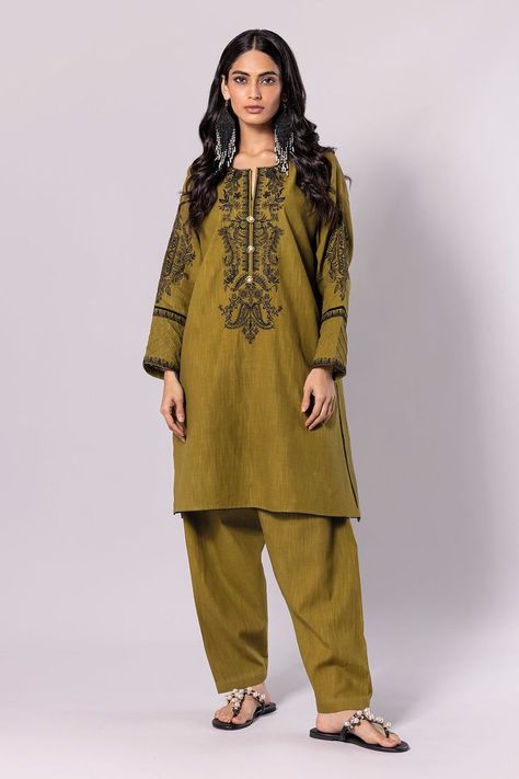 Khaadi India Clothes, Hand Painted Dress, Skin And Hair Care, Trendy Shirt Designs, Pakistani Fashion Party Wear, Suits Design, Sleeves Designs For Dresses, Simple Pakistani Dresses, Designer Dresses Casual