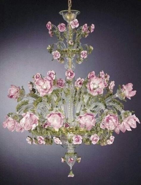 Beautiful Tiffany Vitray, Lampe Art Deco, Lustre Vintage, Flower Chandelier, Murano Chandelier, Floral Chandelier, Italian Chandelier, Antique Chandelier, Murano Glass Chandelier