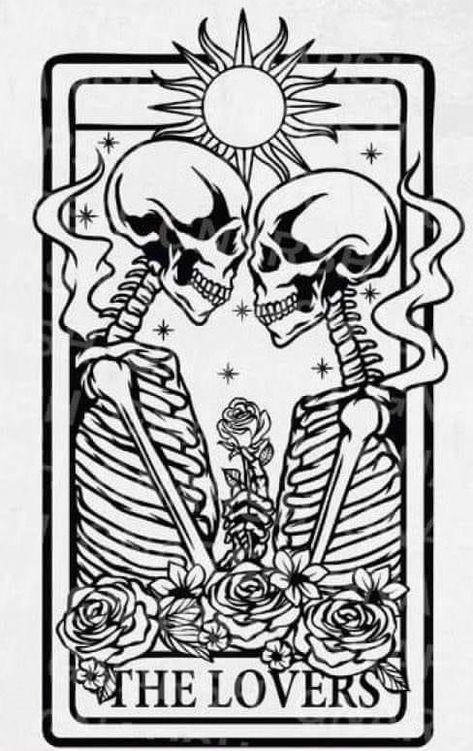 Coloring Pages Tarot Cards, The Moon Tarot Card Drawing, Tarot Card Coloring Pages Free Printable, Tarot Card Black And White, Tarot Coloring Pages, Bullet Art, The Lovers Tarot Card, The Lovers Tarot, Tattoo Outline Drawing