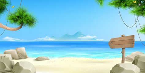 Wide tropical beach background Premium V... | Free Vector #Freepik #freevector #background #water #summer #nature Tropical Beach Background, Beach Cartoon, Background Water, Beach Drawing, Beach Clipart, Anime Places, Summer Banner, 3d Street Art, Kota Kinabalu