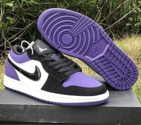 Air Jordan 1 Low Court Purple, Jordan 1 Low Court Purple, Air Jordan 1 Low White, Jordan 1 Low White, Diy Sneakers, Nike Shoes Girls, Black Nike Shoes, Purple Nikes, Nike Air Shoes