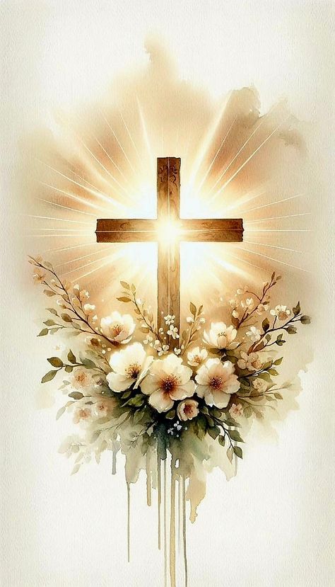 Devotional Background, Our Condolences, Cross With Flowers, Christian Background Images, Catholic Wallpaper, Cross Pictures, Church Backgrounds, Jesus Christ Painting, Cross Wallpaper