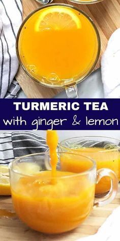 Tumeric Tea Recipe, Ginger Cinnamon Tea, Ginger Turmeric Tea, Turmeric Tea Recipe, Tea For Colds, Ginger Turmeric, Turmeric Tea, Healthy Teas, Ginger And Honey