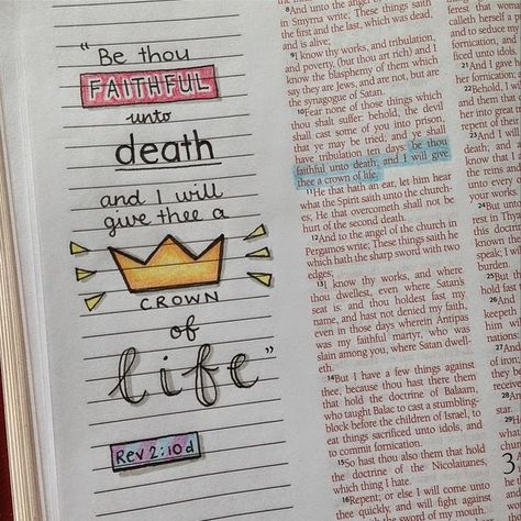 Susyan Crafts: Journaling Bible Beautiful Word Bible, Crown Of Life, Bible Study Fellowship, Revelation Bible Study, Revelation Bible, Bible Journaling Ideas Drawings, Bible Study Help, Bible Doodling, Bible Journal Notes